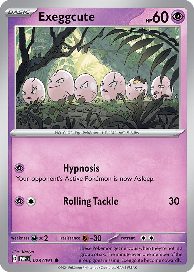 #023/091 - Exeggcute - Reverse Holo - Paldean Fates - EJ Cards