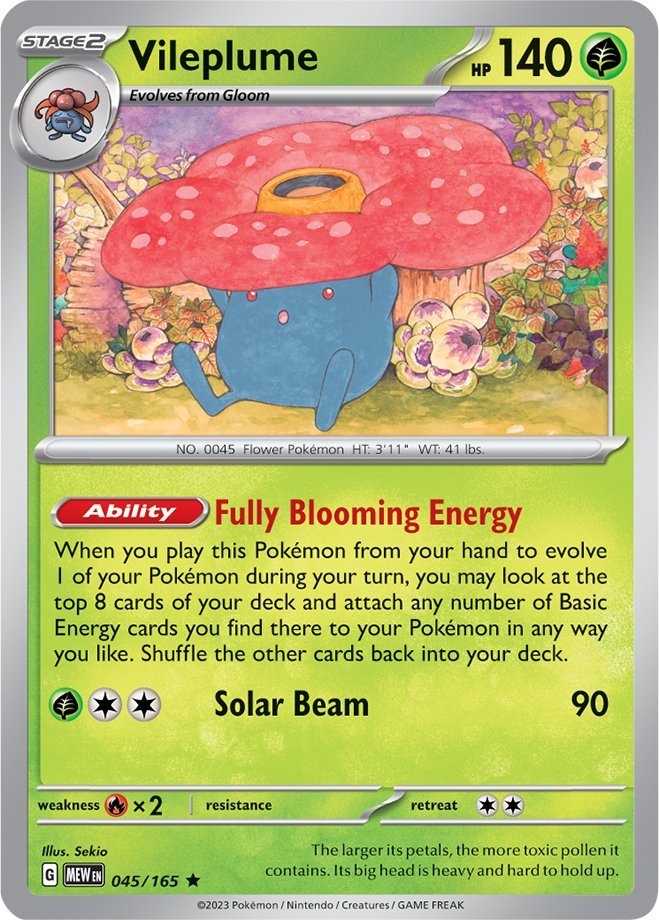#045/165 - Vileplume - Holo Rare - 151 - EJ Cards