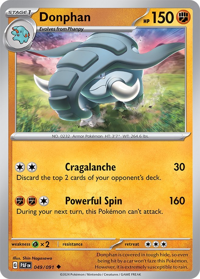#049/091 - Donphan - Reverse Holo - Paldean Fates - EJ Cards