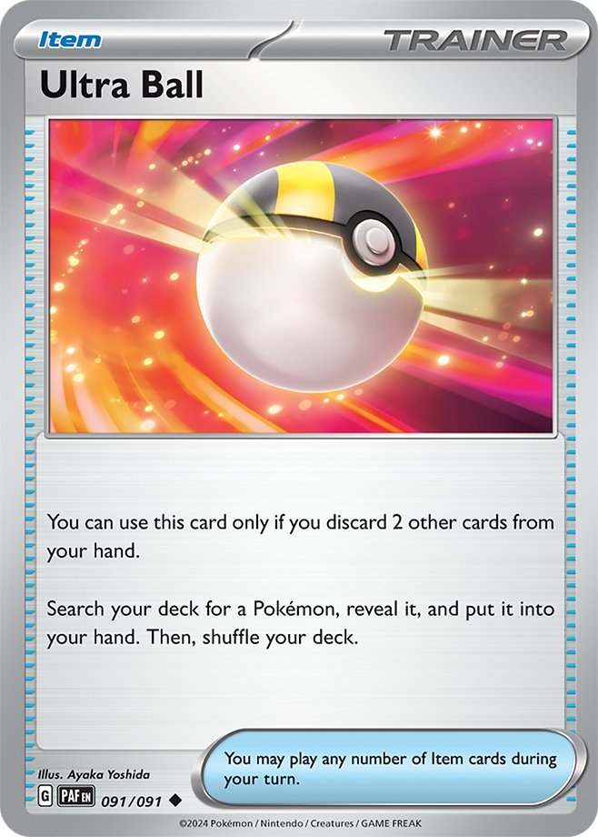 #091/091 - Ultra Ball - Reverse Holo - Paldean Fates - EJ Cards