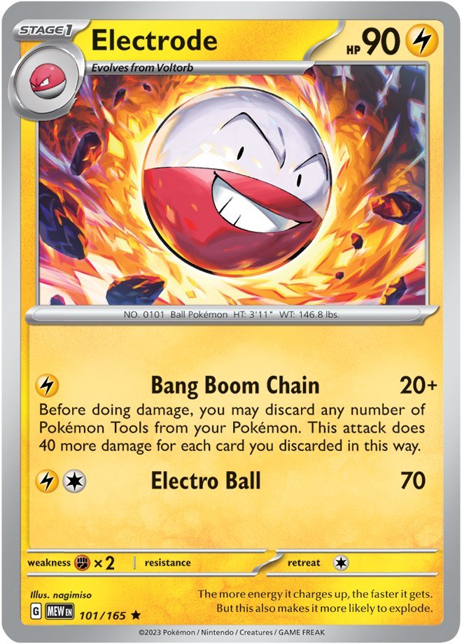 #101/165 - Electrode - Reverse Holo - 151 - EJ Cards