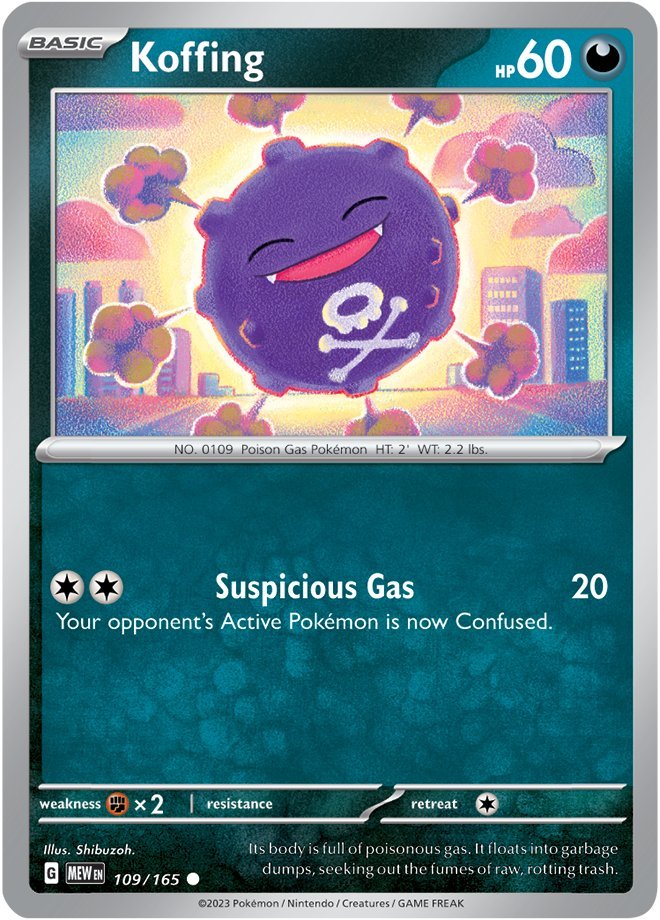 #109/165 - Koffing - Reverse Holo - 151 - EJ Cards