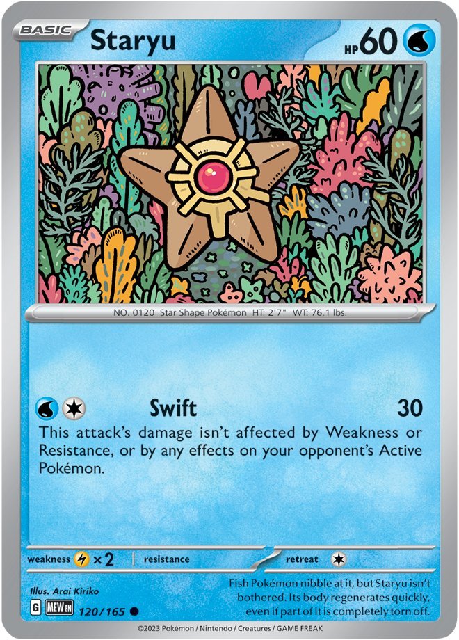 #120/165 - Staryu - Reverse Holo - 151 - EJ Cards