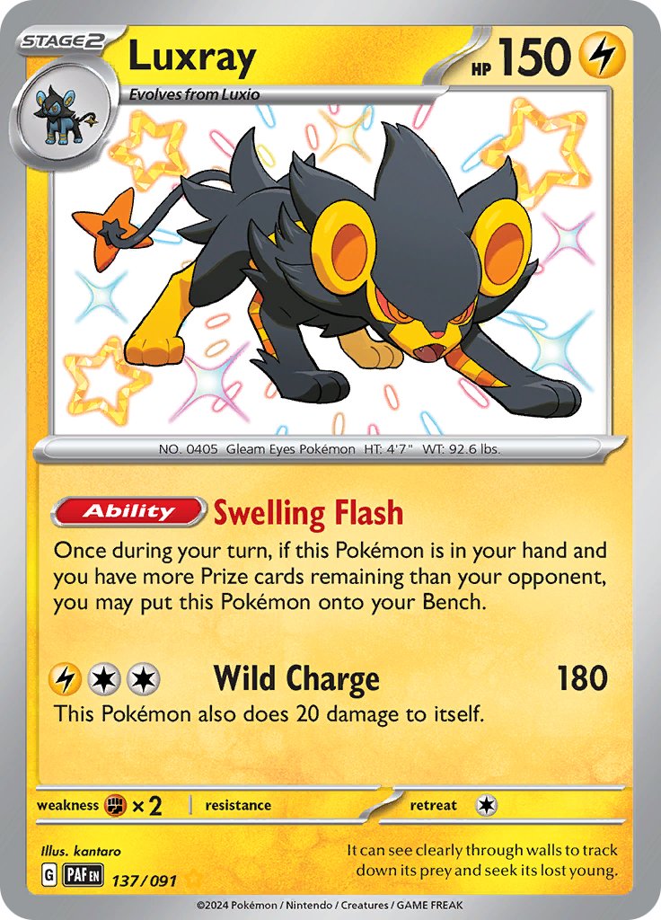 Luxray - #137/091 - Shiny Holo Rare - Paldean Fates - EJ Cards