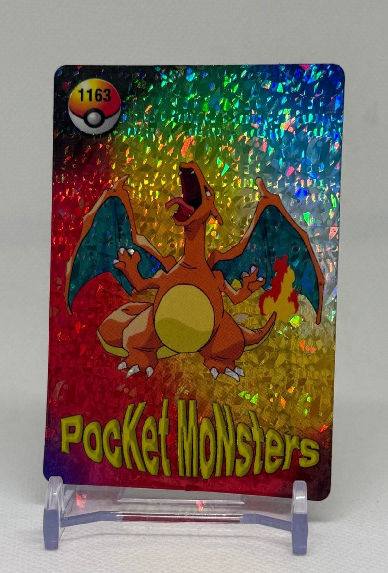 1999 Pokemon Pocket Monsters Vending Prism Holo Sticker Charizard 1163 Mint! - EJ Cards