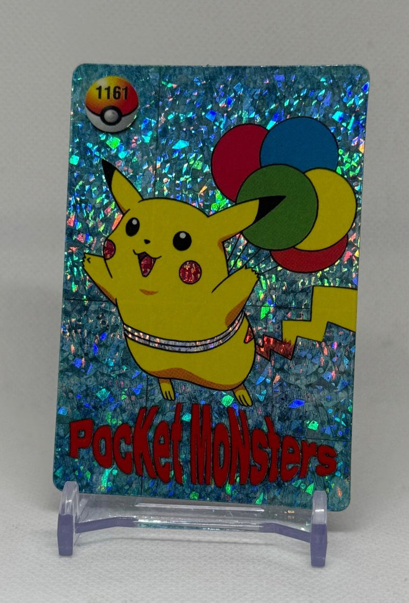 1999 Pokemon Pocket Monsters Vending Prism Holo Sticker Pikachu 1174 Mint! - EJ Cards