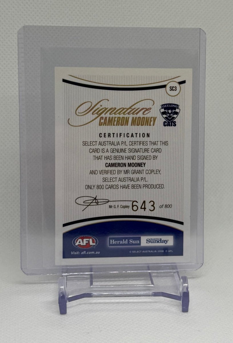 2006 AFL Select Herald Sun Signature Cameron Mooney SC3 643/800 Geelong - EJ Cards