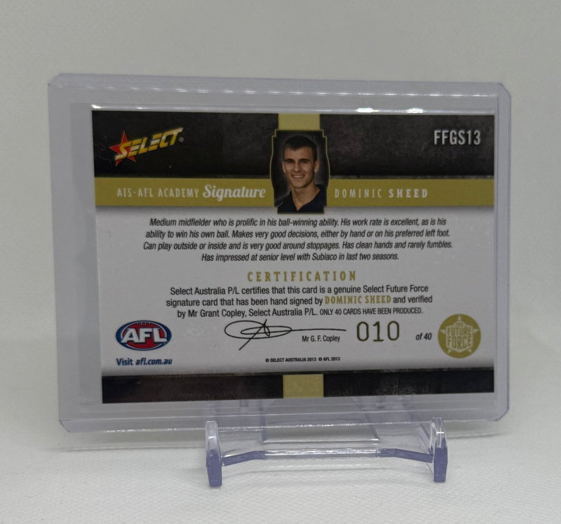 2013 Future Force GOLD Signature Dom Sheed FFGS13 10/40 West Coast - EJ Cards