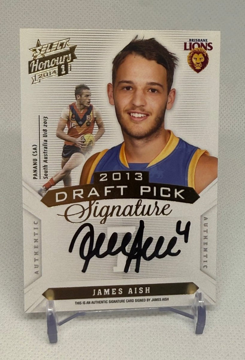 2014 Select Honours I Draft Pick Signature James Aish DPS6 248 Brisbane - EJ Cards