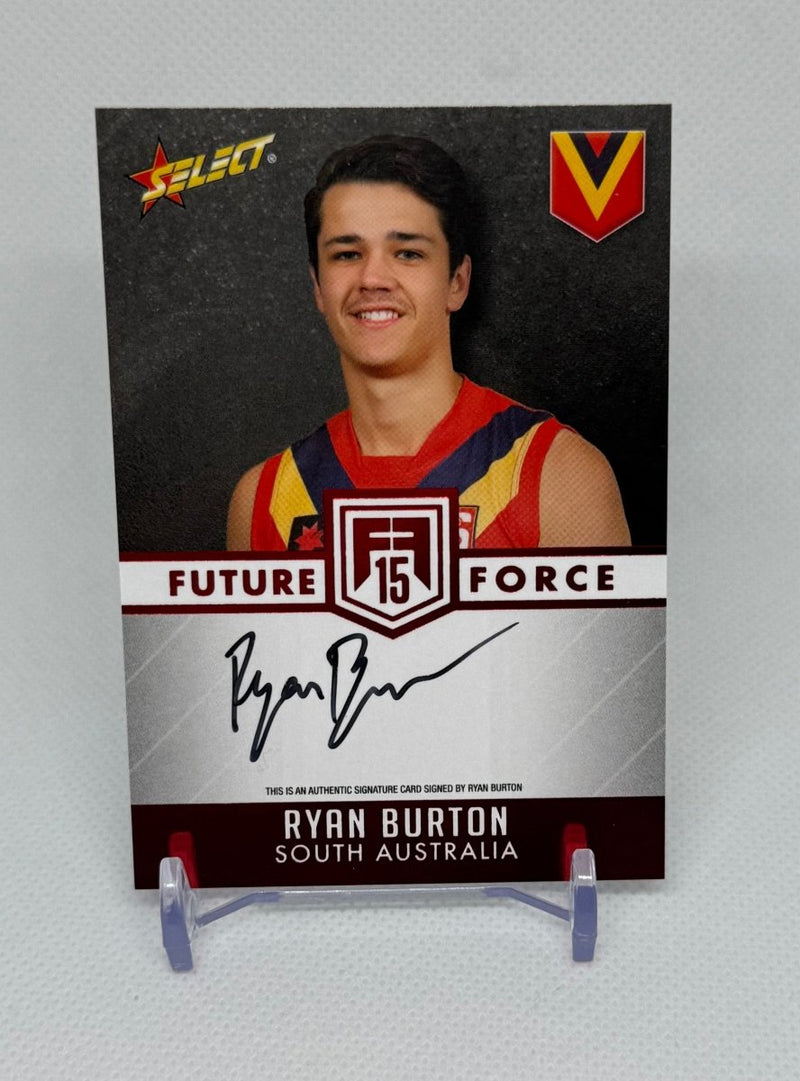 2015 Select Future Force Red Signature Ryan Burton FFRS9 036/200 Hawthorn Port Adelaide - EJ Cards