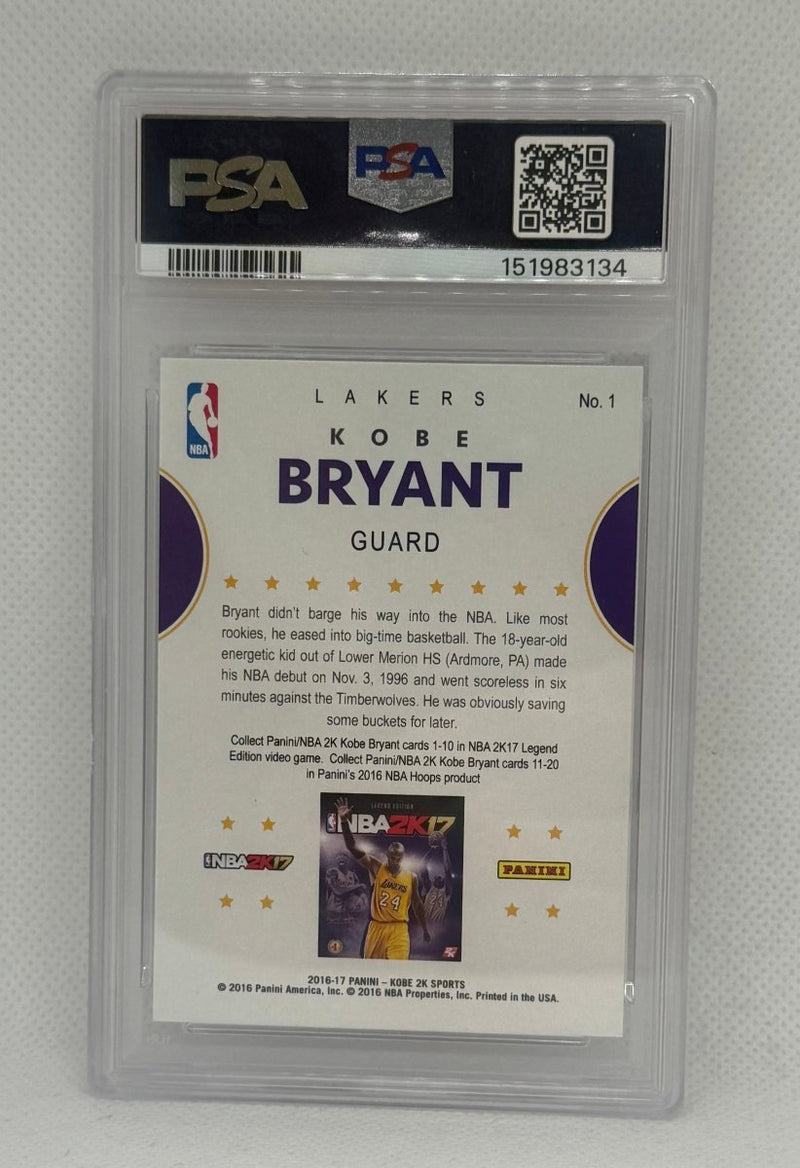 2016 Panini Hoops Kobe 2K17 Kobe Bryant 1 PSA 10 - EJ Cards
