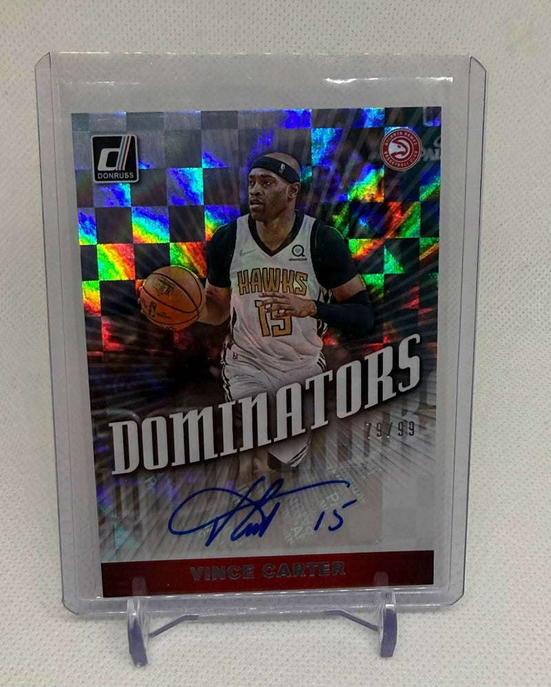 2019 - 20 Panini Donruss Dominators Auto Vince Carter DS - VCT 79/99 - EJ Cards