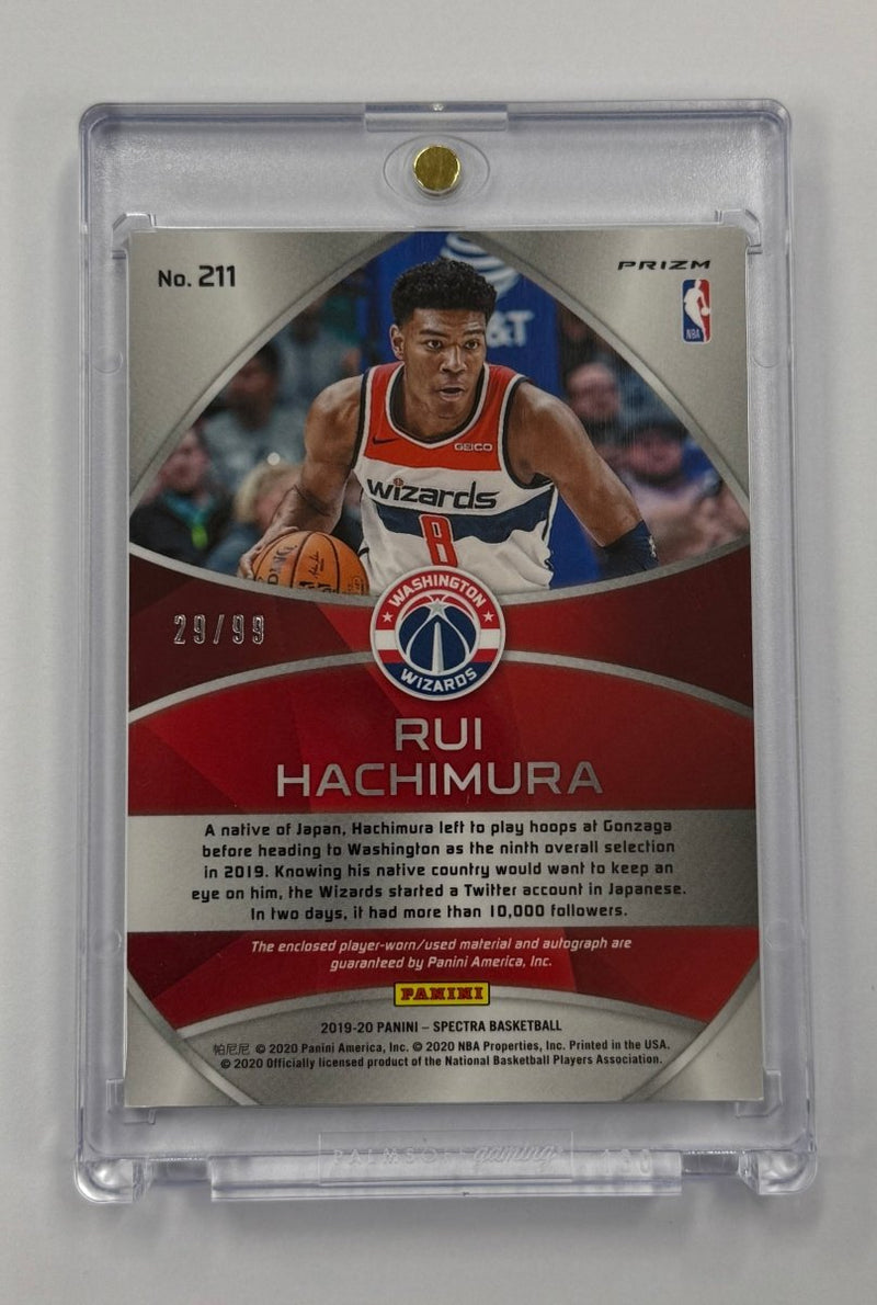2019 Panini Spectra Rookie Jersey Auto Rui Hachimura 211 29/99 - EJ Cards
