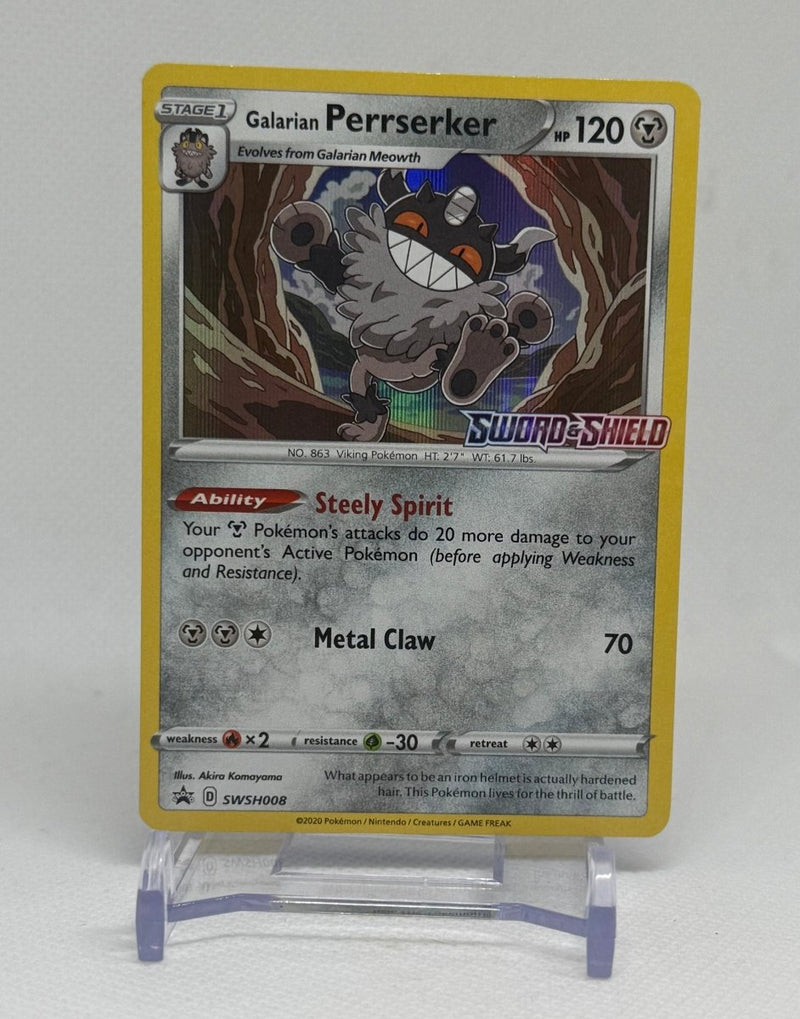 2019 Pokemon Sword & Shield Pre Release Promo Galarian Perrserker SWSH008 - EJ Cards