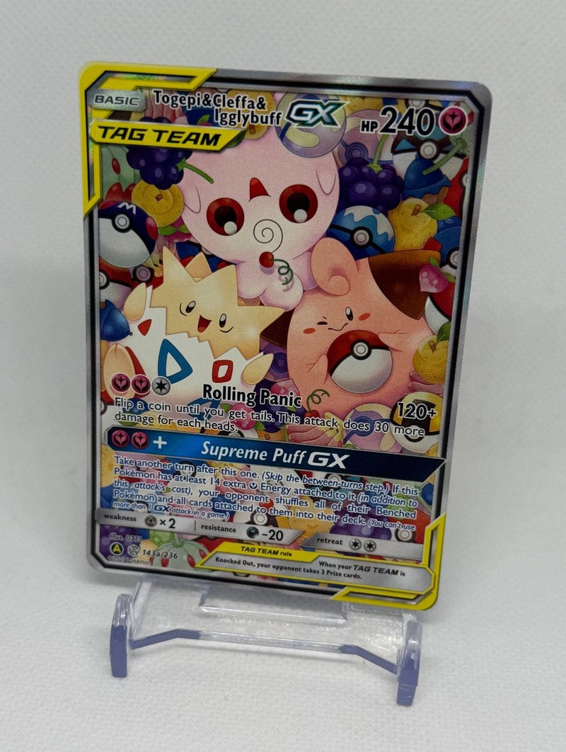 2019 Pokemon TCG Cosmic Eclipse Togepi & Cleffa & Iggylbuff GX #143a - EJ Cards