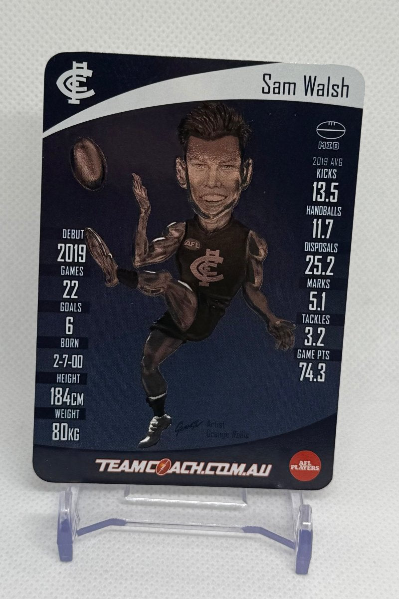 2020 AFL Teamcoach Star Wildcard Sam Walsh Carlton SW - 03 - EJ Cards