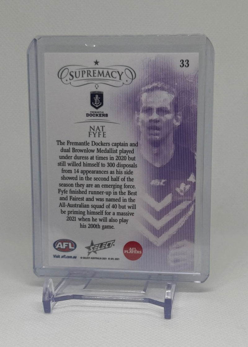2021 AFL Supremacy Nat Fyfe Gold Base 27/90 - EJ Cards