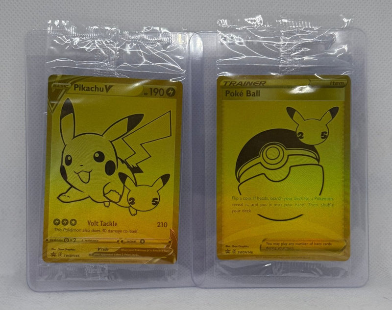 2021 Pokemon Celebrations UPC Pikachu & Poke Ball Gold SWSH145 & SWSH146 Sealed - EJ Cards