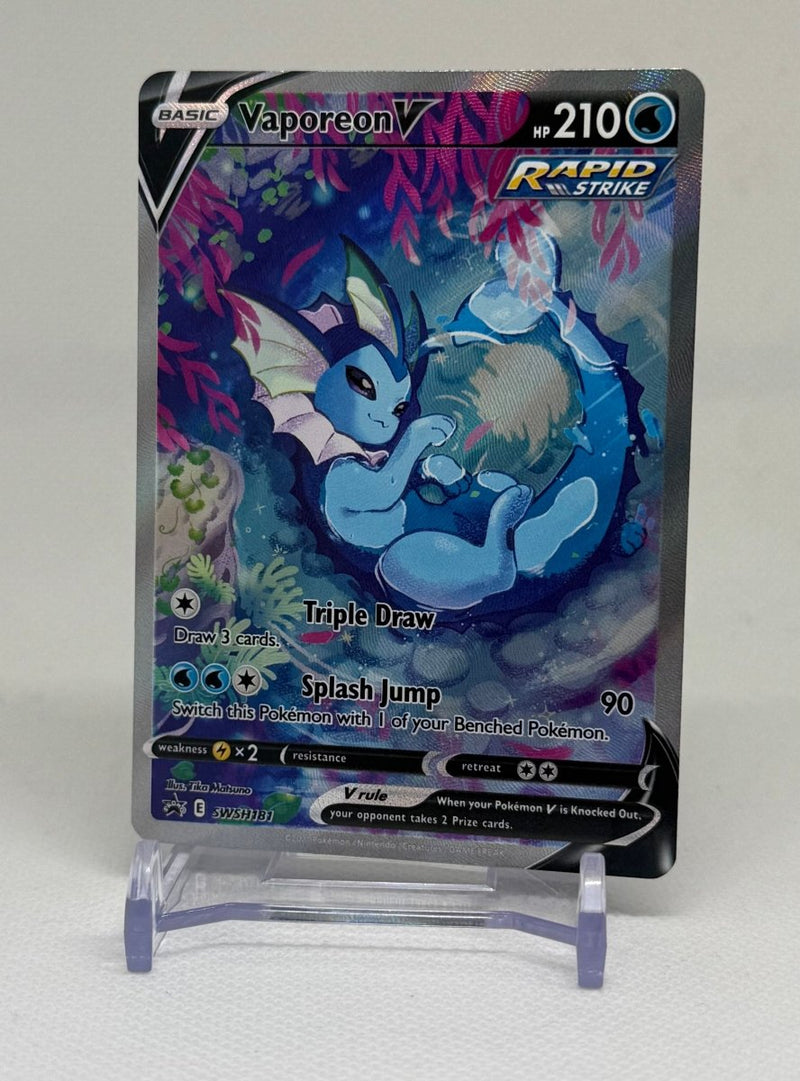 2021 Pokemon TCG Vaporeon VMax Prem Collection Vaporeon V Full Art SWSH181 Black Star Promo - EJ Cards