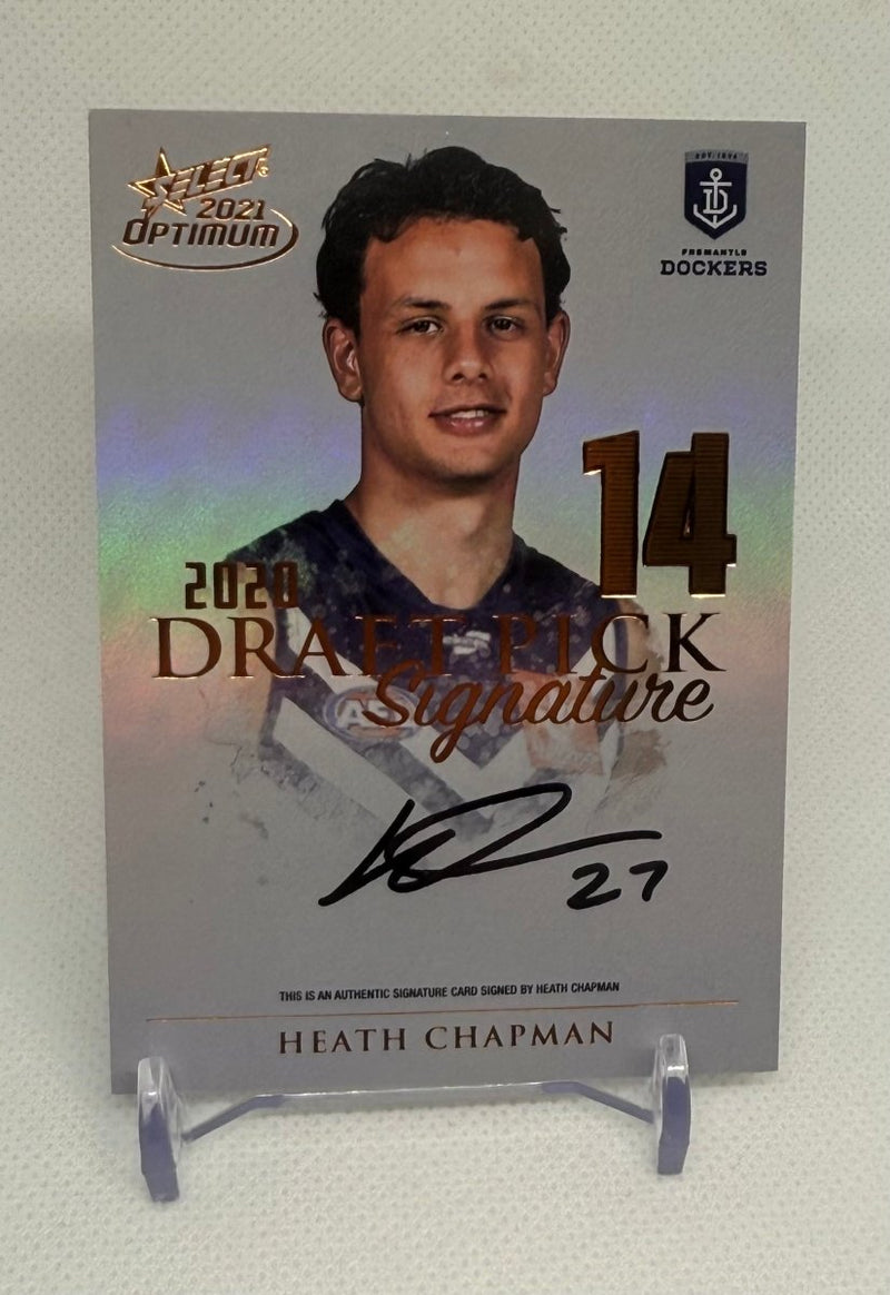 2021 Select Optimum Draft Pick Copper Signature Heath Chapman DPSC14 049/170 Fremantle - EJ Cards
