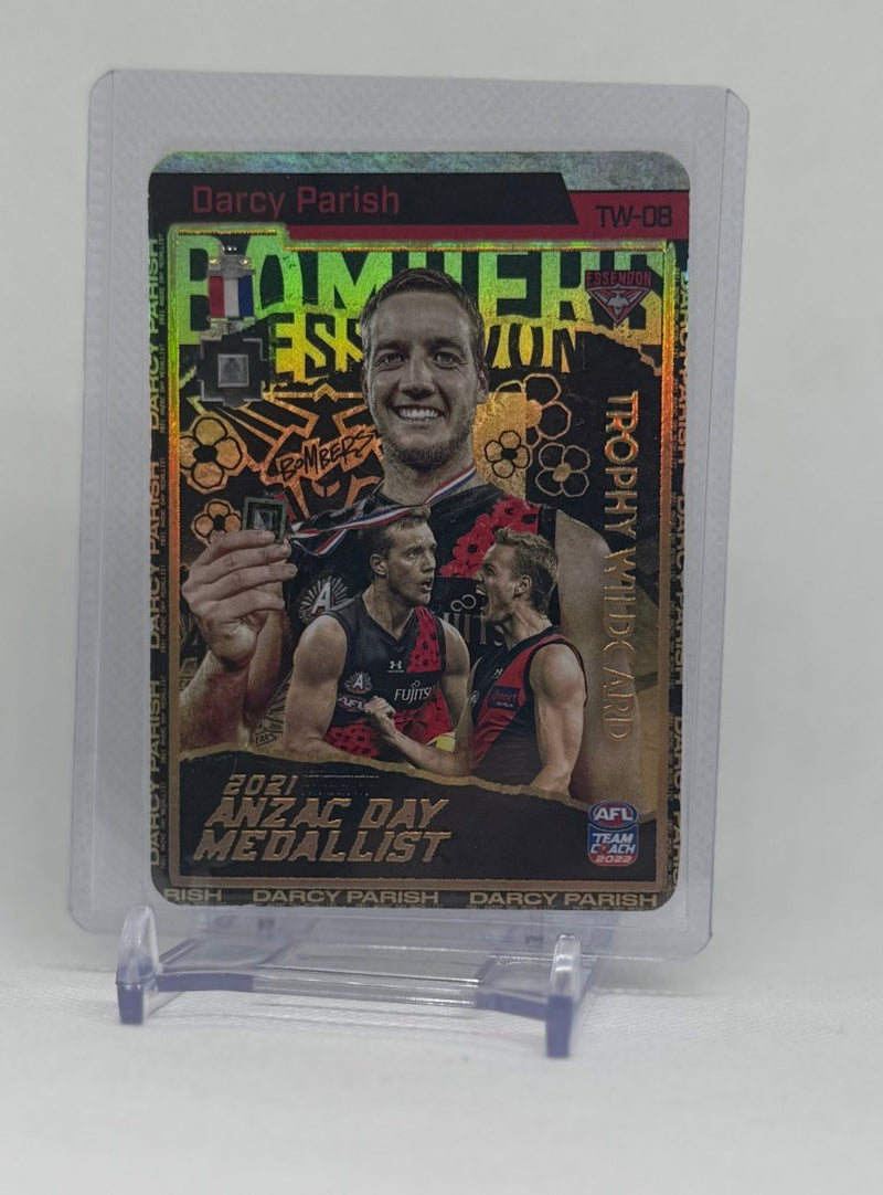 2022 AFL Teamcoach GOLD Trophy Wildcard Darcy Parish Essendon TW - 08 - EJ Cards