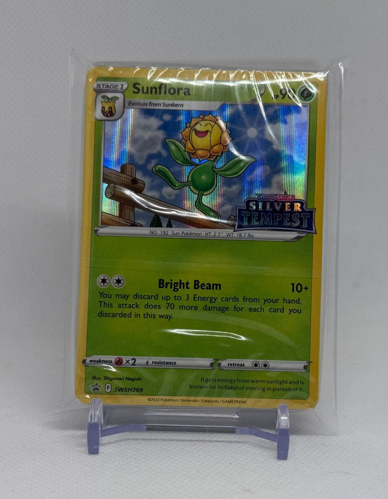 2022 Pokemon TCG Silver Tempest Sunflora Pre Release Black Star Promo SWSH 269 (Sealed) - EJ Cards