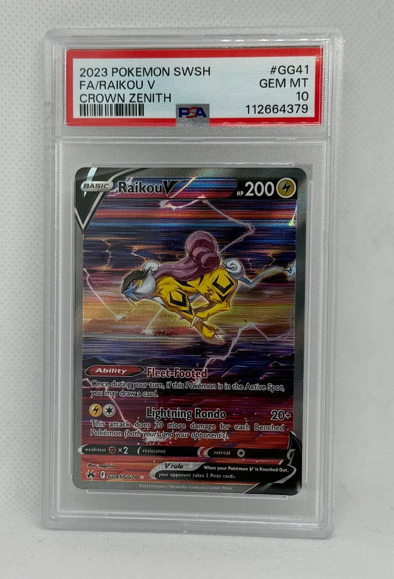 2023 Pokemon TCG Crown Zenith Raikou V GG41 Full Art PSA 10 - EJ Cards