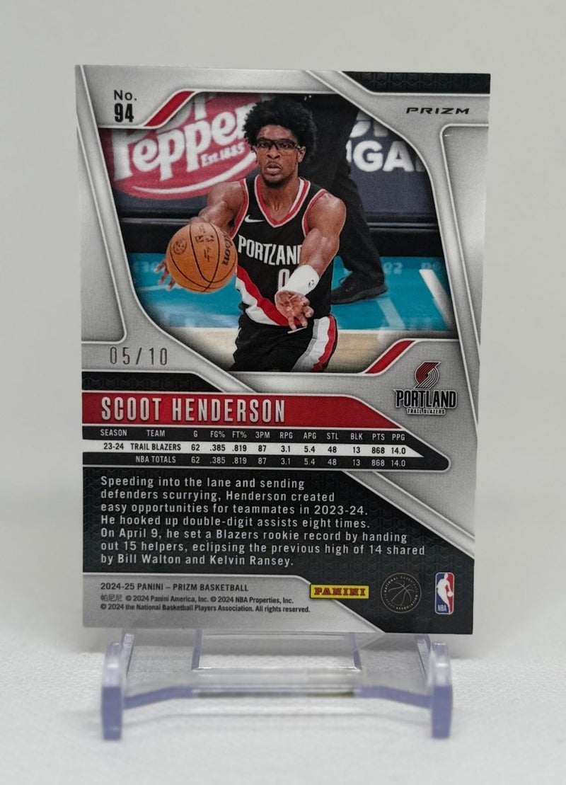 2024 - 25 Panini Prizm GOLD Scoot Henderson 94 05/10 - EJ Cards