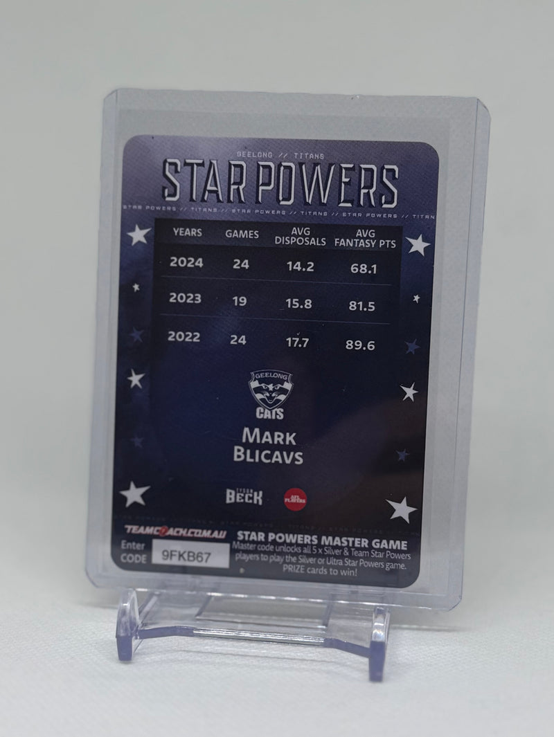 2025 AFL Teamcoach NEON Star Powers Mark Blicavs Geelong SP-33