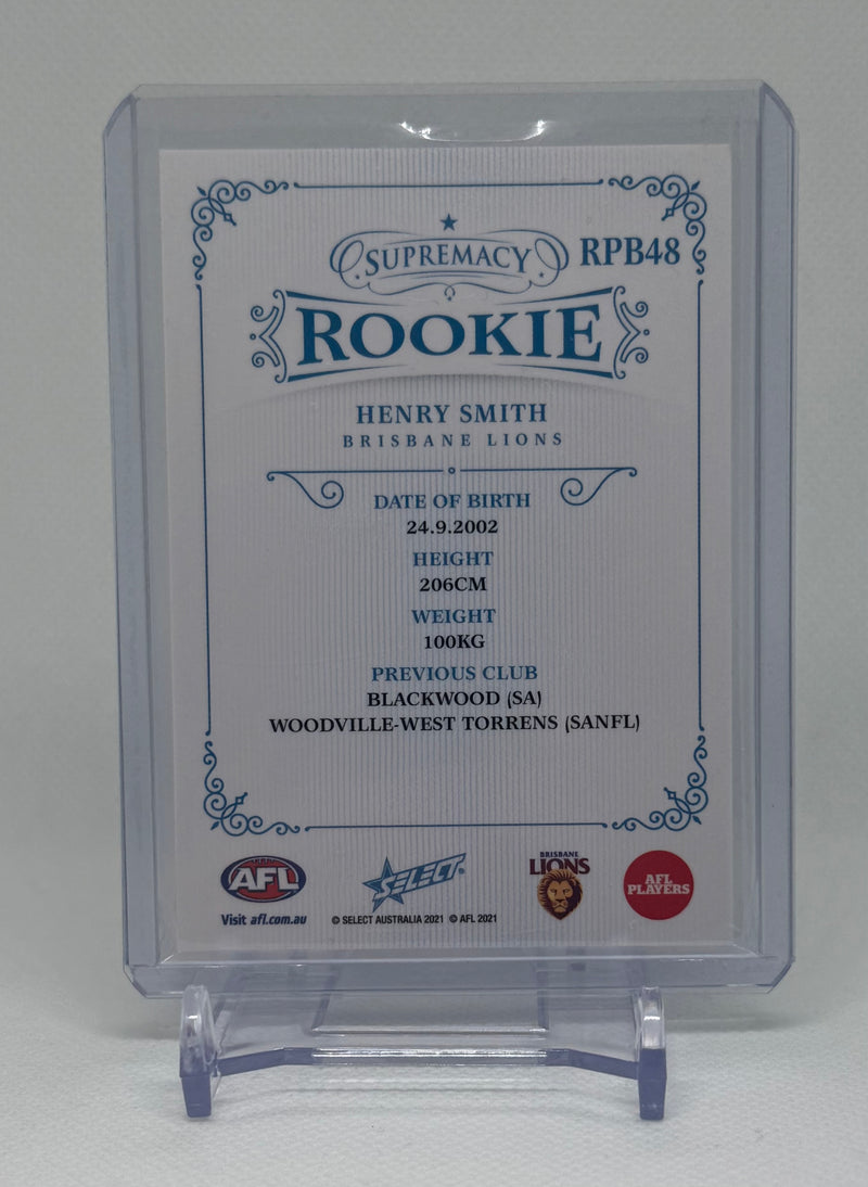 2021 AFL Supremacy Rookie Henry Smith Brisbane #26/85