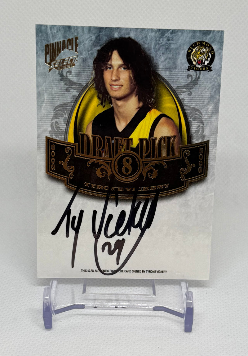 2009 Select Pinnacle Draft Pick Signature Tyrone Vickery DP8 #264/400 Richmond