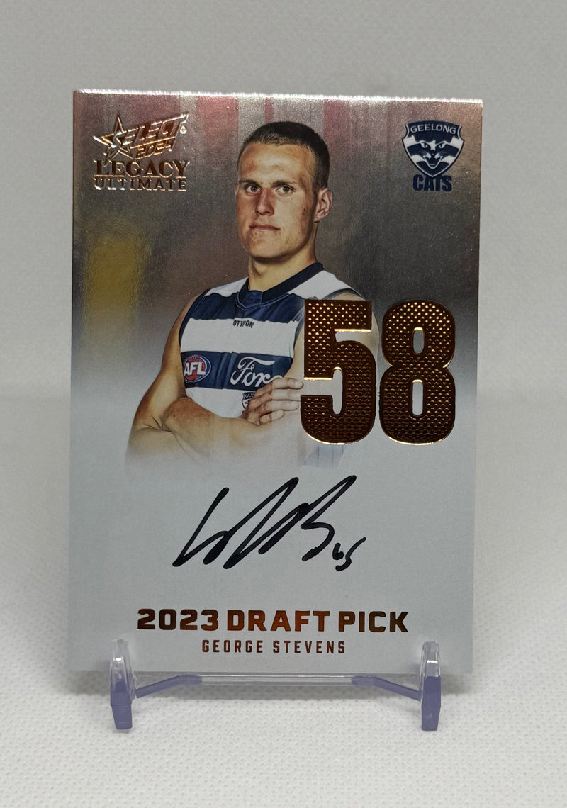 2024 Select Legacy Ultimate Draft Pick Signature George Stevens DPSC58 #044/175 Geelong