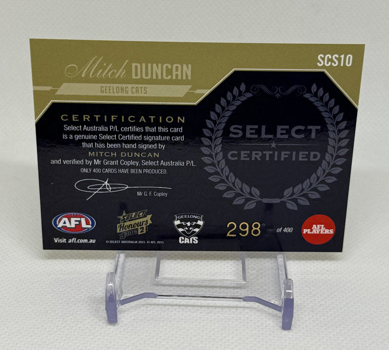 2015 Select Honours II Certified Signature Mitch Duncan SCS10 #298 Geelong