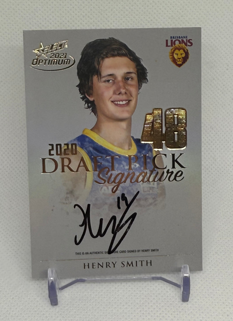 2021 Select Optimum Draft Pick Gold Signature Henry Smith DPSG48 #032/85 Brisbane