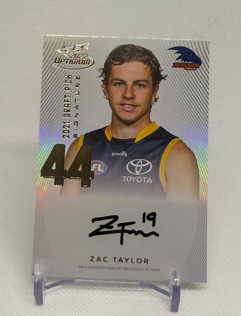2022 Select Optimum Draft Pick Gold Signature Zac Taylor DPSG443 #46/85 Adelaide