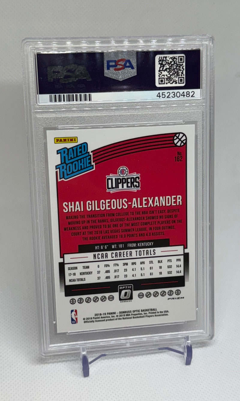 2018 Panini Donruss Optic Shail Gilgeous-Alexander Hyper Pink RC 162 PSA 9