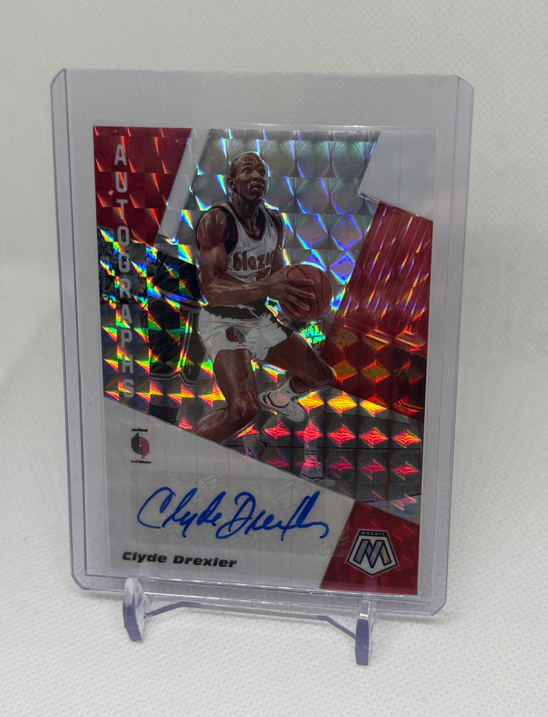 2019-20 Panini Mosaic Autographs Clyde Drexler AM-CDX