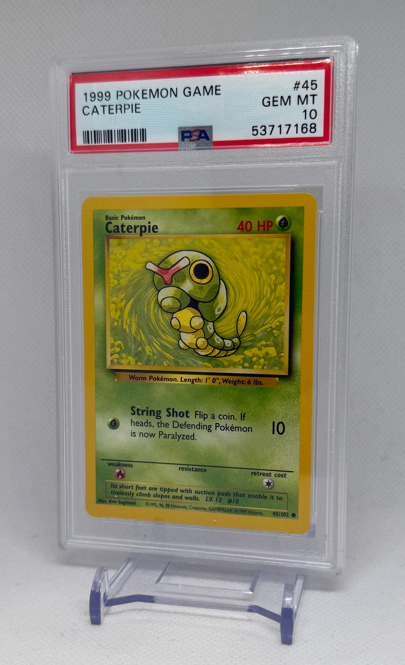 1999 Pokemon TCG Base Set Caterpie #45 PSA 10