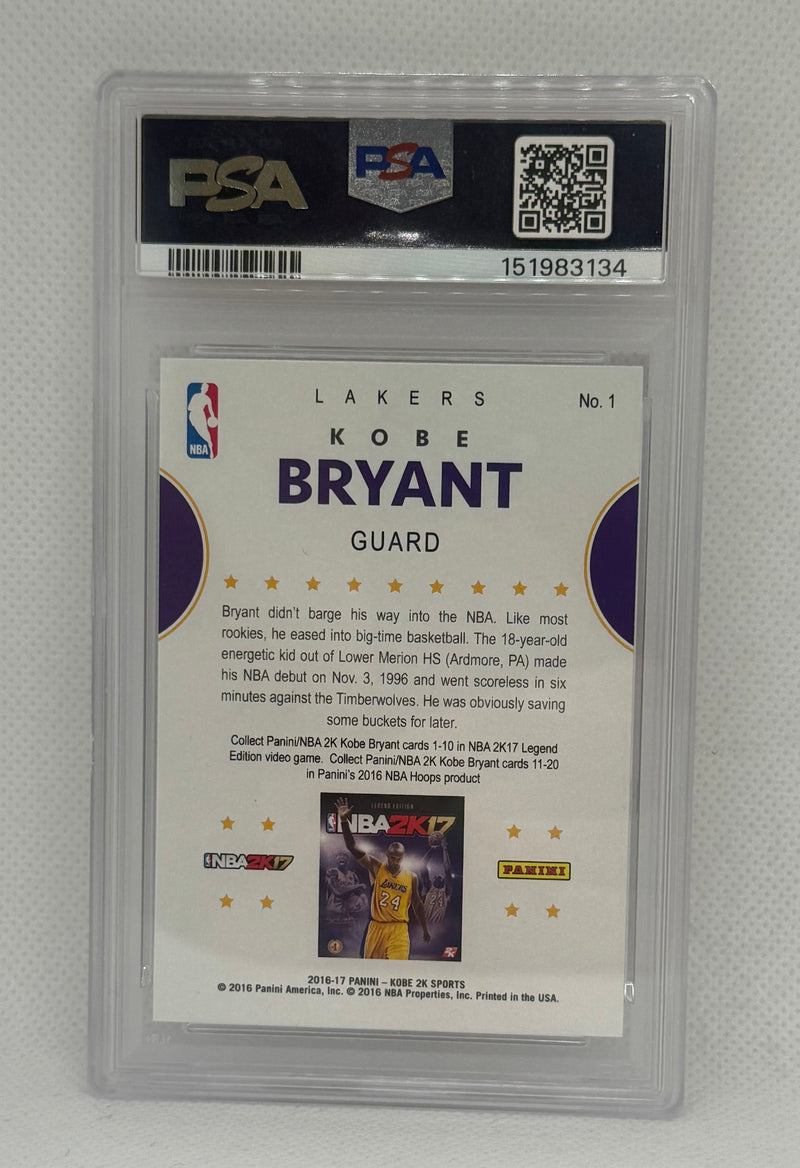 2016 Panini Hoops Kobe 2K17 Kobe Bryant #1 PSA 10