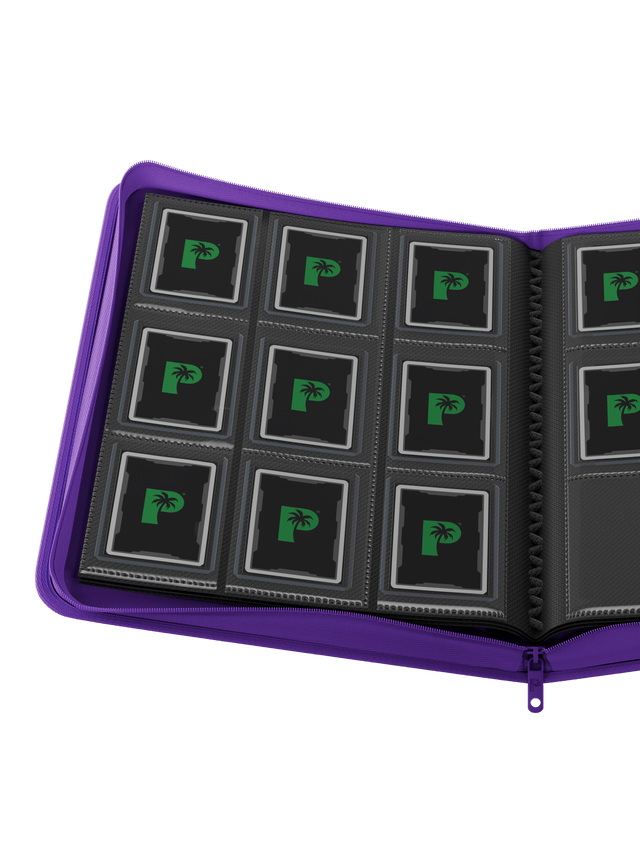 Palms Off Collector's Series TOP LOADER Zip Binder CLEAR (Purple) - EJ Cards