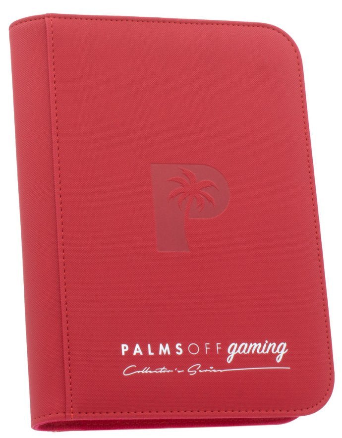 Palms Off Gaming Collectors Series 4 Pocket Zip Trading Card Binder - RED - EJ Cards