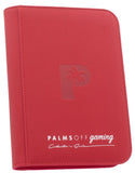 Palms Off Gaming Collectors Series 4 Pocket Zip Trading Card Binder - RED - EJ Cards