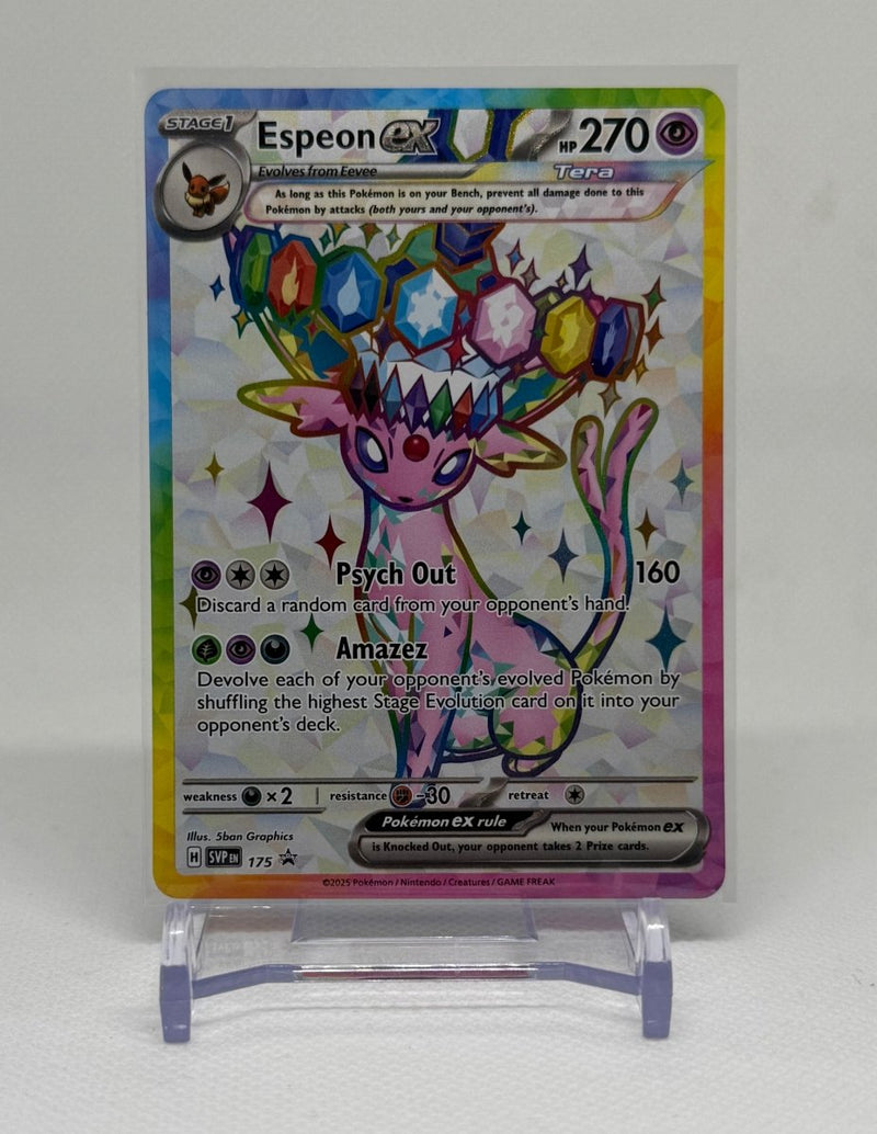 Pokemon TCG Espeon Ex 175 Prismatric Evolutions Figure Collection Black Star Promo - EJ Cards