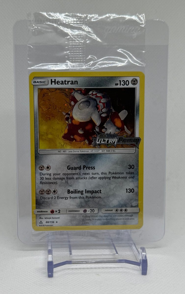 Pokemon TCG Heatran Sun & Moon Ultra Prism Pre Release Stamped Promo 88/156 (Sealed) - EJ Cards