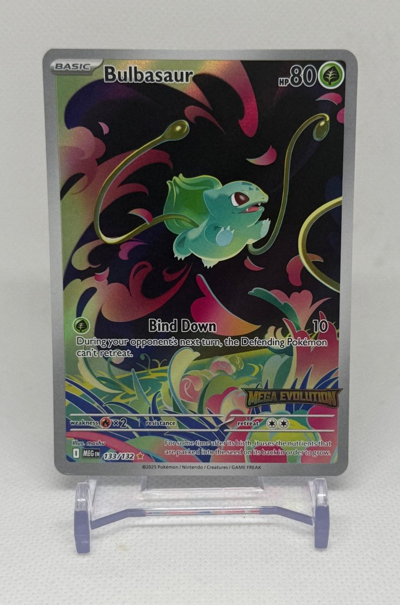 Pokemon TCG Mega Evolutions Box Topper Bulbasaur 133/132 Stamped - EJ Cards