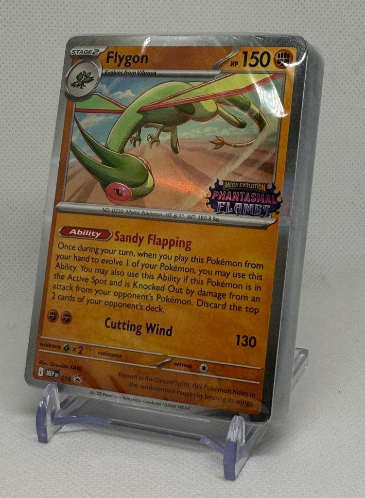 Pokemon TCG Phantasmal Flames Flygon Pre Release Stamped Promo MEP 016 EJ Cards Pokemon TCG Phantasmal Flames Flygon Pre Release Stamped Promo MEP 016 EJ Cards