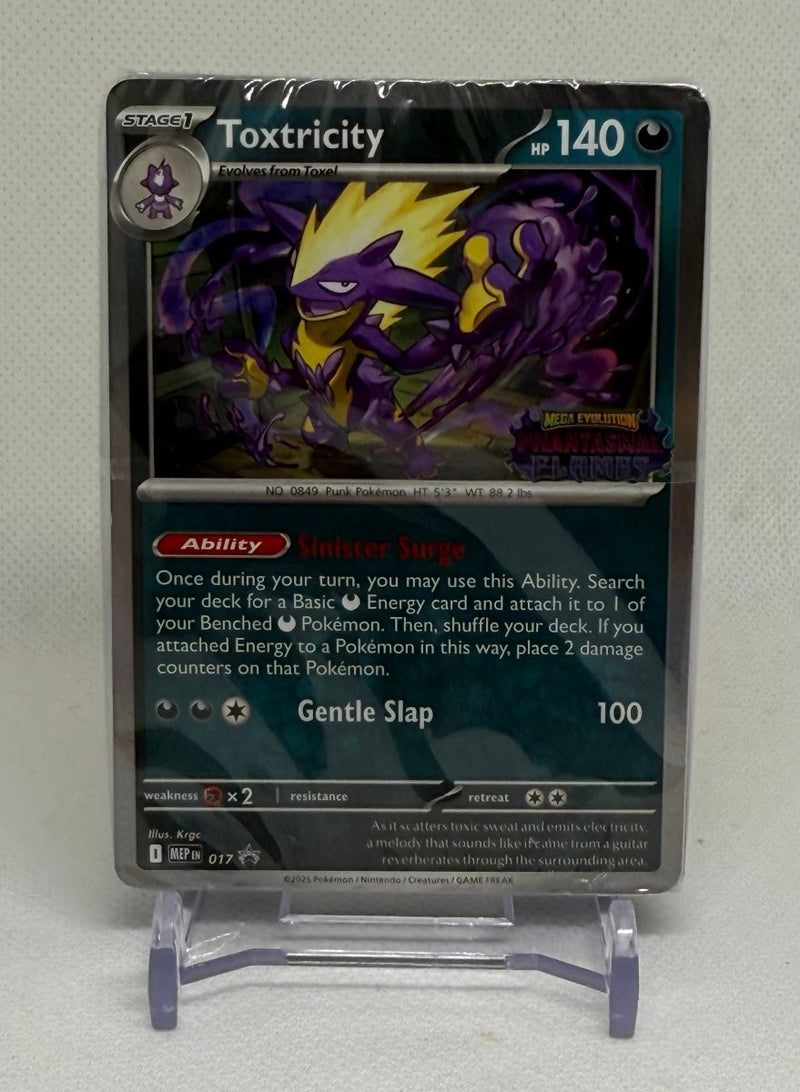 Pokemon TCG Phantasmal Flames Toxtricity Pre Release Stamped Promo MEP 017 (Sealed) - EJ Cards