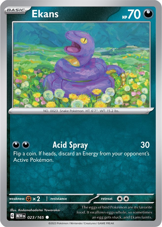 #023/165 - Ekans - Reverse Holo - 151 - EJ Cards