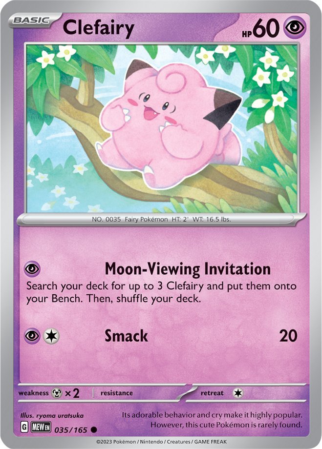 #035/165 - Clefairy - Reverse Holo - 151 - EJ Cards