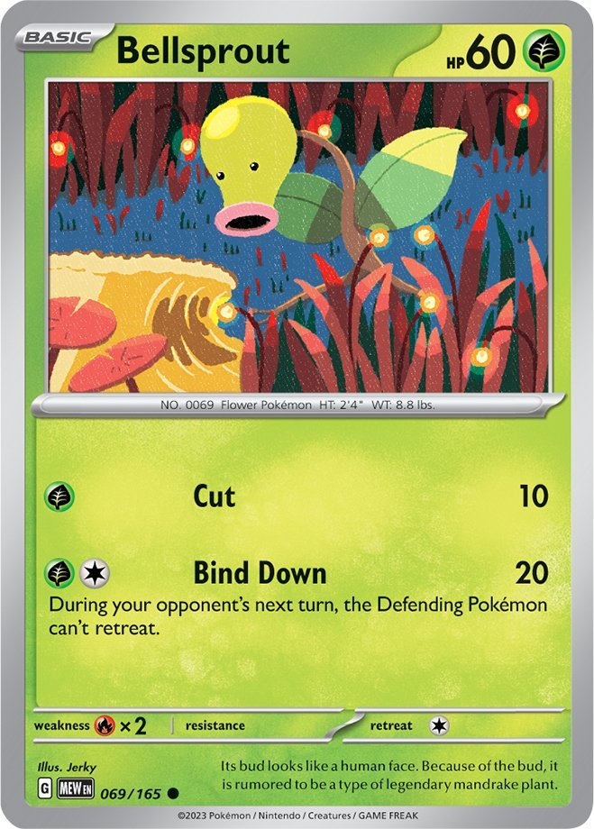 #069/165 - Bellsprout - Reverse Holo - 151 - EJ Cards
